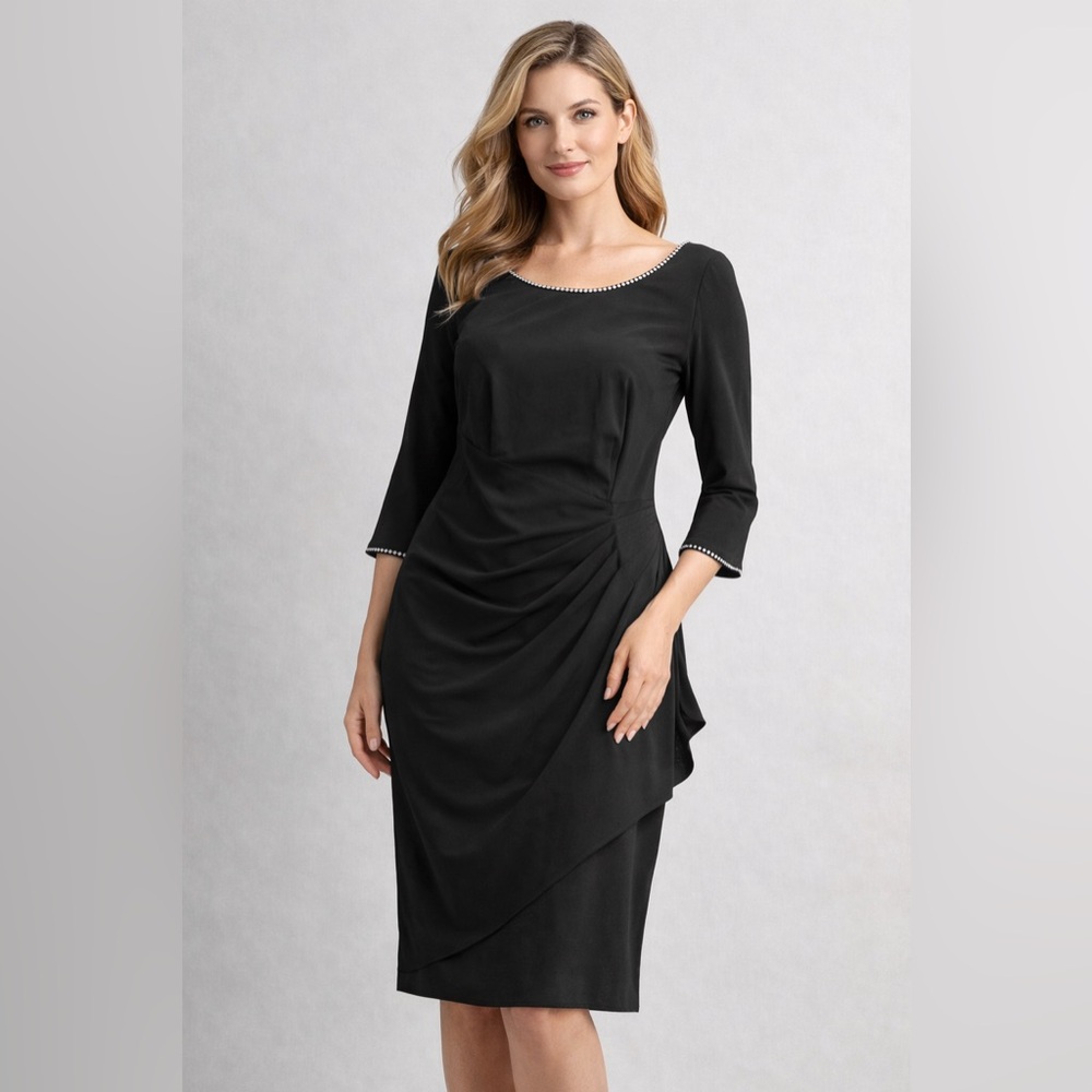 Alex Evenings Black Long Sleeve Dress